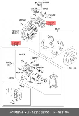 Тормозной суппорт 582102B700 HYUNDAI KIA