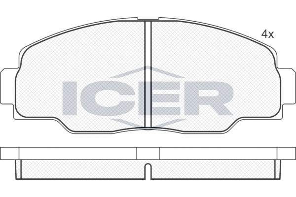 Комплект тормозных колодок, диско 141008 ICER