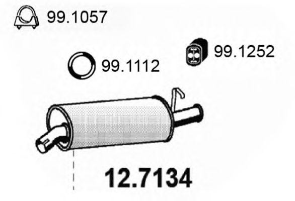 Глушитель выхлопных газов конечный 127134 ASSO
