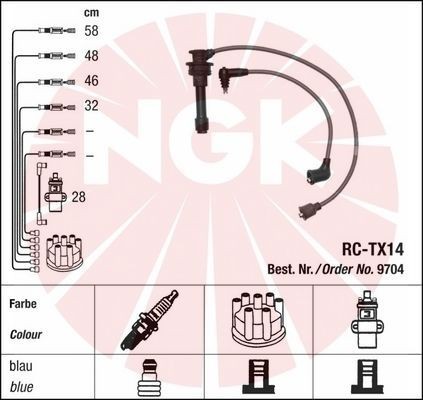 Ккомплект проводов зажигания 9704 NGK NTK