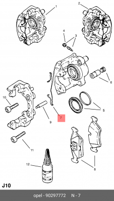 Комплектующие, колодки дискового тормоза 90297772 GENERAL MOTORS