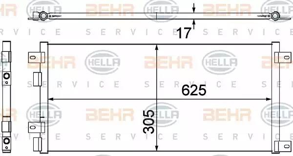 Конденсатор, кондиционер 8FC351305681 HELLA