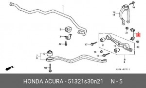 Тяга / стойка, стабилизатор 51321S30N21 HONDA