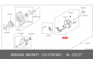 Ремкомплект, генератор 23127-0F601 NISSAN