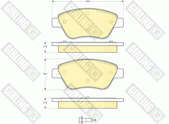 Комплект тормозных колодок, диско 6115794 GIRLING