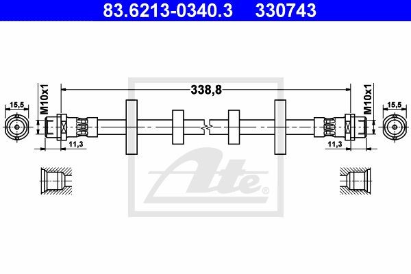 Тормозной шланг 83.6213-0340.3 ATE