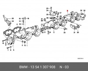 Патрубок дроссельной заслонки 13 54 1 307 908 BMW