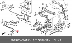 Датчик, частота вращения колеса 57470SN7950 HONDA