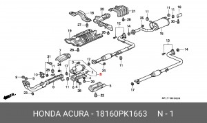 Катализатор 18160PK1663 HONDA