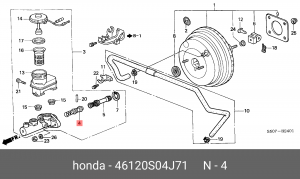 Ремкомплект, главный тормозной цилиндр 46120S04J71 HONDA