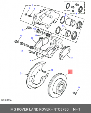 Тормозной диск NTC8780 MG ROVER LAND ROVER