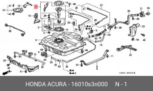 Фильтр топливный 16010S3N000 HONDA