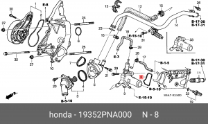 Прокладка, выпускной трубопровод 19352PNA000 HONDA