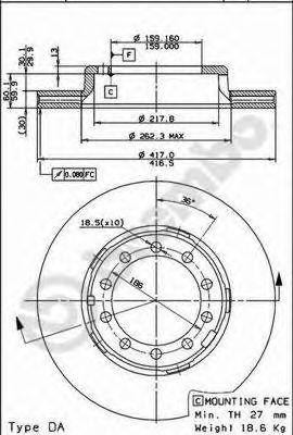 Тормозной диск 09.5331.10 BREMBO