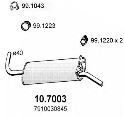 Глушитель выхлопных газов конечный 107003 ASSO