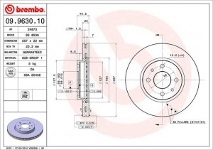 Тормозной диск 09.9630.10 BREMBO