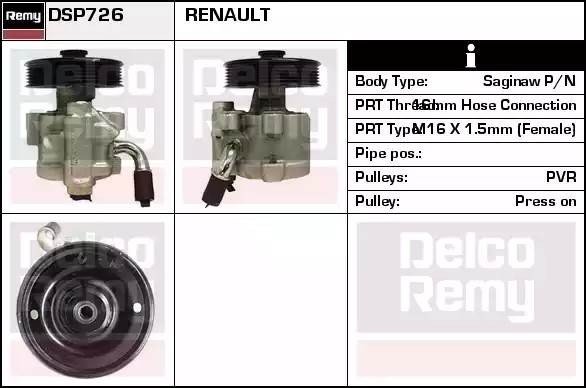 Гидравлический насос, рулевое управление DSP726 DELCO REMY