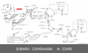 Лямбда-зонд 22690AA68A SUBARU
