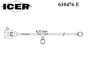 Датчик износа тормозных колодок 610476E ICER