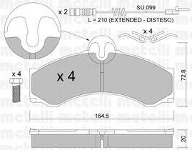 Комплект тормозных колодок, диско 2202620K METELLI