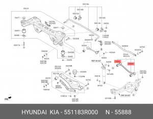 Сайлентблок 55118-3R000 HYUNDAI KIA