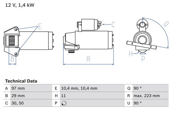 Стартер 0986022850 BOSCH