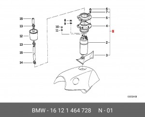 Насос электрический топливной системы 16 12 1 464 728 BMW