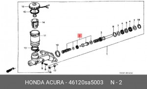 Ремкомплект, главный тормозной цилиндр 46120SA5003 HONDA
