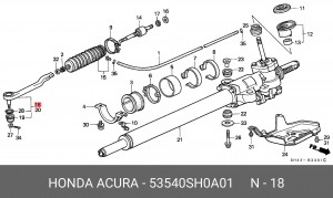 Наконечник поперечной рулевой тяги 53540SH0A01 HONDA