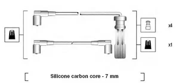 Ккомплект проводов зажигания 941215190803 MAGNETI MARELLI