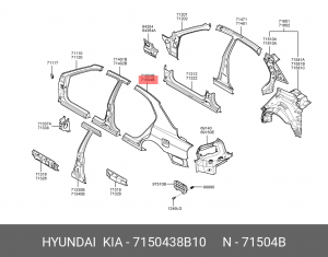 Крыло заднее 7150438B10 HYUNDAI KIA