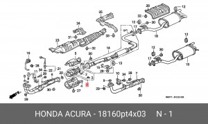 Катализатор 18160PT4X03 HONDA