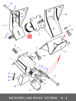 Подвеска, двигатель NTC5890 LAND ROVER