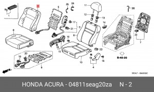 Обивка спинки сиденья 04811SEAG20ZA HONDA
