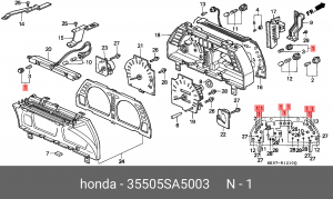 Лампа с патроном (комплект) 35505SA5003 HONDA