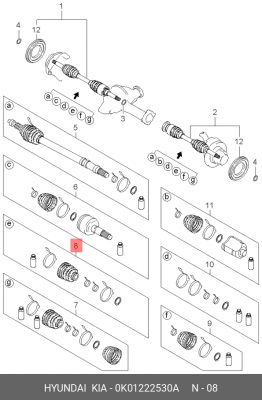 Пыльник ШРУСа 0K01222530A HYUNDAI KIA