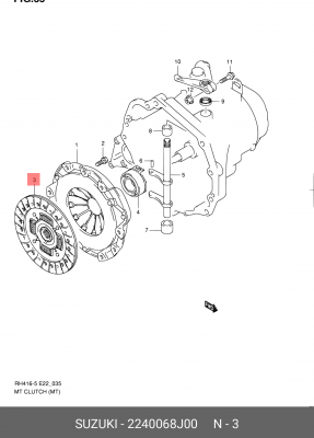 Диск сцепления 22400-68J00 SUZUKI