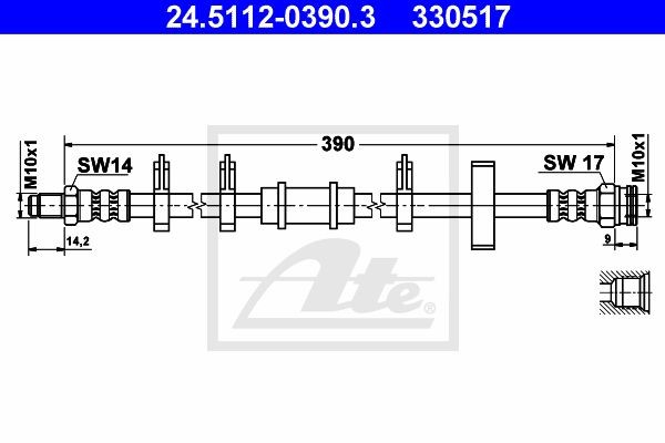 Тормозной шланг 24.5112-0390.3 ATE