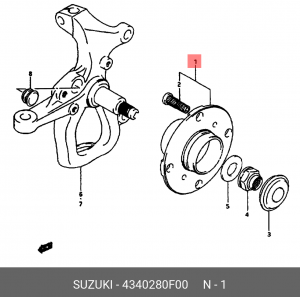 Комплект подшипника ступицы колеса 43402-80F00 SUZUKI