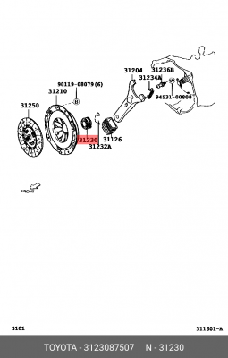 Выжимной подшипник 31230-87507 DAIHATSU
