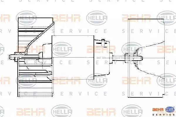 Электродвигатель, вентиляция салона 8EW009159171 HELLA