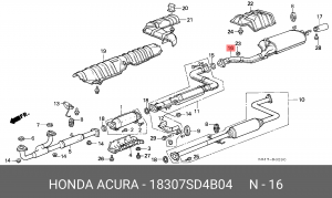 Глушитель выхлопных газов конечный 18307SD4B04 HONDA