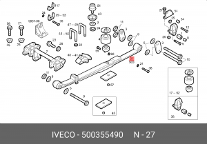 Многолистовая рессора 500355490 IVECO