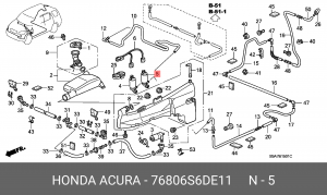 Электронасос стеклоомывателя 76806S6DE11 HONDA