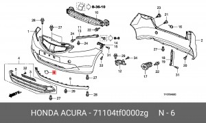 Заглушка бампера 71104TF0000ZG HONDA