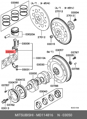 Шатунный подшипник MD114816 MITSUBISHI