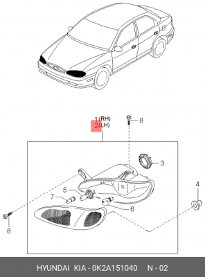 Деталь 0K2A151040 HYUNDAI KIA