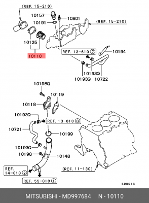 Термостат системы охлаждения с корпусом MD997684 MITSUBISHI