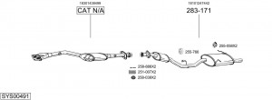 Средний глушитель выхлопных газов 284809 BOSAL