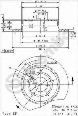 Тормозной диск 08.4738.24 BREMBO